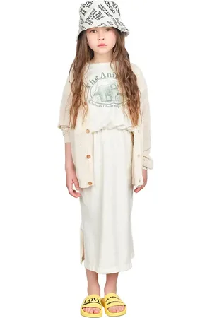 The Animals Observatory Racoon Kid Cardigan White Tops Knitwear Cardigans White