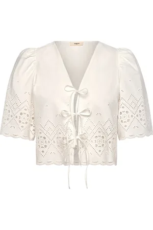 Suncoo Linda Tops Blouses Short-sleeved White