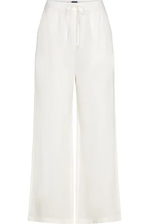 Tommy Hilfiger Tjw Linen Pant Bottoms Trousers Linen Trousers White