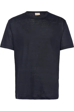 GANT Linen Ss T-Shirt Tops T-shirts Short-sleeved Navy