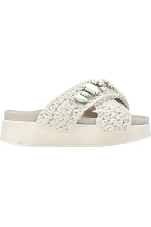 INUIKII Woven St S Platform Shoes Summer Shoes Platform Sandals White