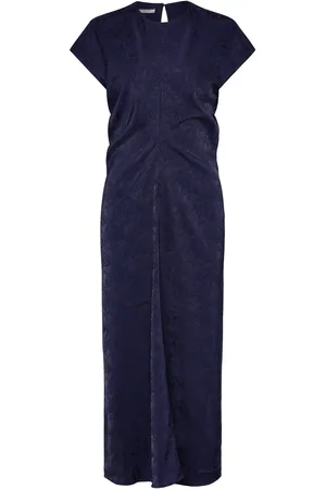Scotch&Soda Satin Jacquard Midi Dress Polvipituinen Mekko Navy