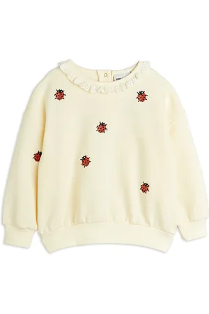 Mini Rodini Ladybugs Emb Lace Sweatshirt Tops Sweat-shirts & Hoodies Sweat-shirts Beige