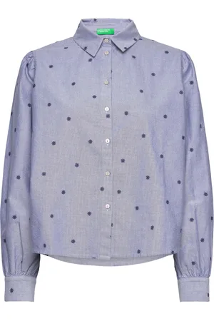 Benetton Shirt Tops Shirts Long-sleeved Blue