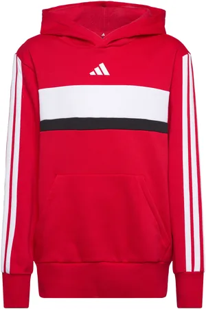 adidas J 3S Tib Fl Hd Sport Sweat-shirts & Hoodies Hoodies Red
