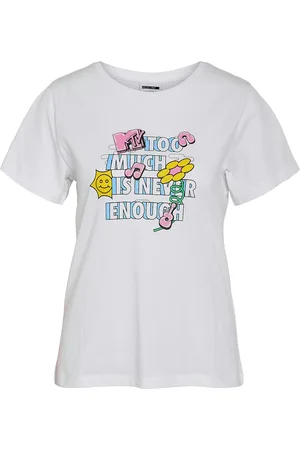 Noisy May Nmnate S/S Mtv T-Shirt Jrs Fwd Tops T-shirts & Tops Short-sleeved White
