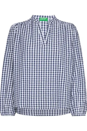 Benetton Blouse Tops Blouses Long-sleeved Blue