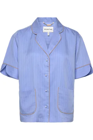 Munthe Ushi Tops Shirts Short-sleeved Blue