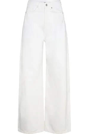 MANGO High-Rise Balloon Jeans Bottoms Jeans Wide White