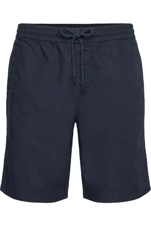 Knowledge Cotton Apparal Boardwalk Slub Shorts With Elastic Bottoms Shorts Casual Navy