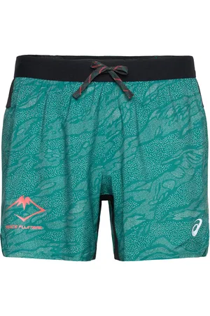 Asics Fujitrail All Over Print 5In Short Sport Shorts Sport Shorts Green
