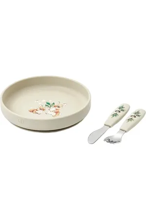 Elodie Details Silic Plate Set Bunny Darling Home Meal Time Dinner Sets Beige