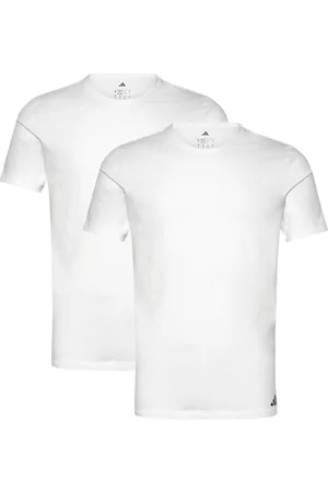 adidas Crew-Neck Sport Men Sports Clothes Sport Tops Sport T-shirts White