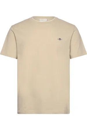 GANT Pique Ss T-Shirt Tops T-shirts Short-sleeved Beige