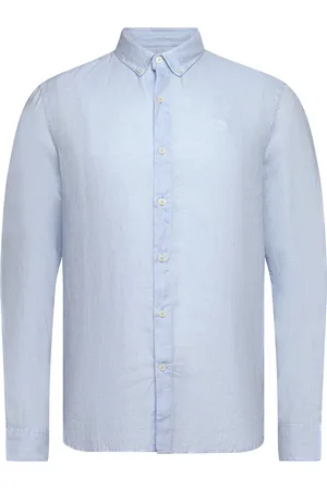 Timberland Linen Shirt Tops Shirts Casual Blue