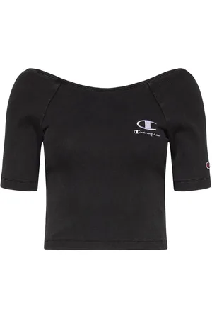 Champion Crop Ss Tee Sport Women Sport Clothing Sports Tops & T-shirts Sport Crop Tops Black