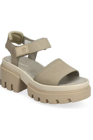 Timberland Everleigh Backstrap Sandal Light Taupe Nubuck Korolliset Sandaalit Khaki Green
