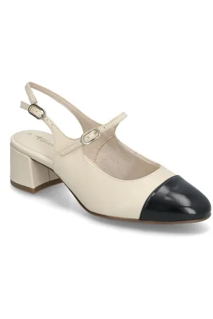 Tamaris Women Sling Shoes Sling Backs Heeled Slingbacks Beige