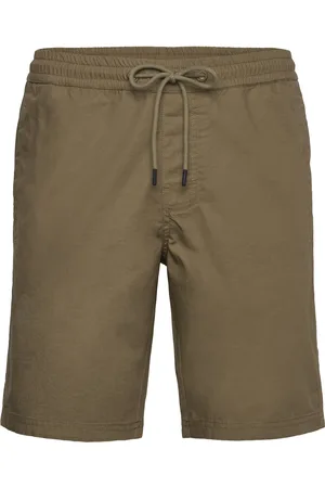 Knowledge Cotton Apparal Boardwalk Slub Shorts With Elastic Bottoms Shorts Casual Green