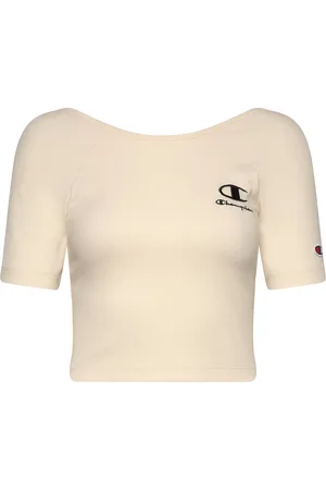 Champion Crop Ss Tee Sport Women Sport Clothing Sports Tops & T-shirts Sport Crop Tops Beige