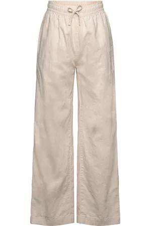 GANT Cotton Linen Pants Bottoms Trousers Beige