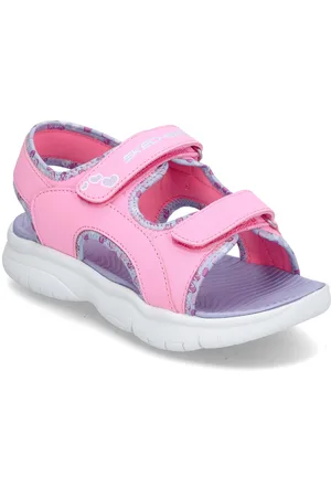 Skechers Girls Flex Splash Heart Galore Shoes Summer Shoes Sandals Pink