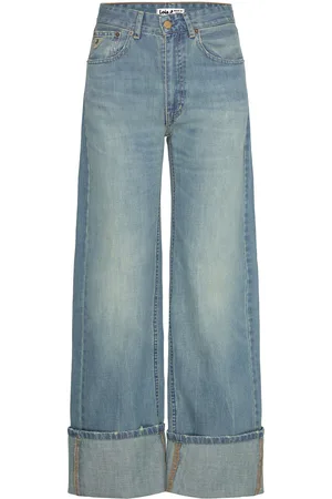 Lois Rosa Turn Up Kros Regen St Bottoms Jeans Wide Blue