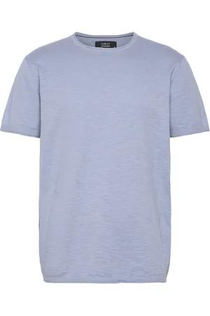 Clean Cut Thomas Knitted T-Shirt Tops T-shirts Short-sleeved Blue
