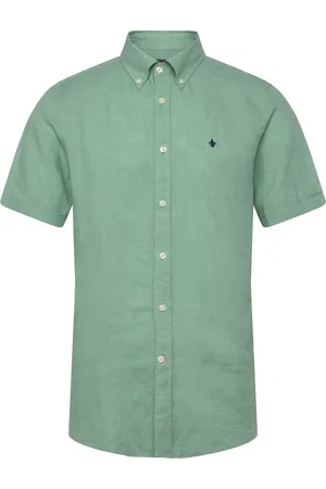 Morris Douglas Linen Shirt-Classic Fit Designers Shirts Casual Green