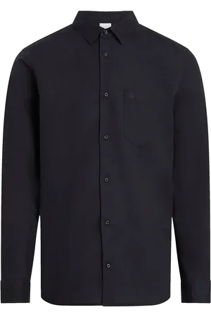Calvin Klein Linen Cotton Regular L/S Shirt Tops Shirts Linen Shirts Black