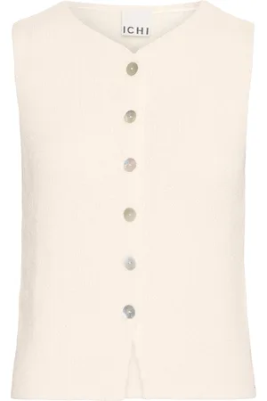 Ichi Ihblonds Wa Tops Knitwear Cardigans White