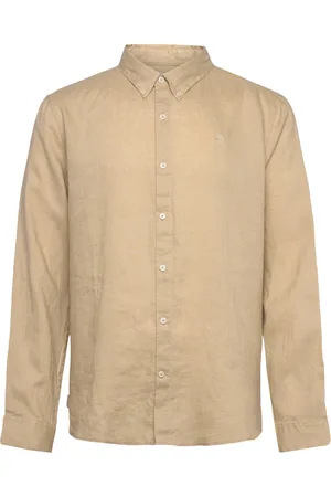 Timberland Linen Shirt Tops Shirts Casual Beige