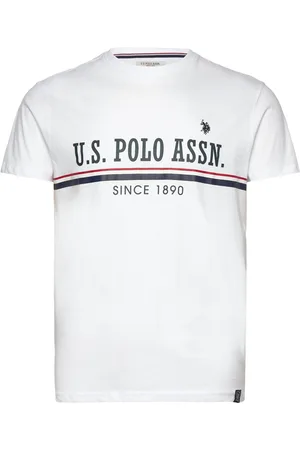 U.S. Polo Assn. Anniv 1 Reg Uspa Uni Tee Tops T-shirts Short-sleeved White