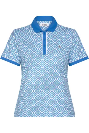 Original Penguin Cap Sleeve Printed Polo Sport Women Sport Clothing Sports Tops & T-shirts Blue