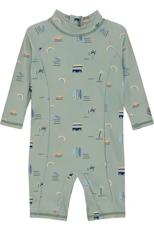 Color Kids Baby Suit L/S, Aop Uimapuku Uima-asut Green