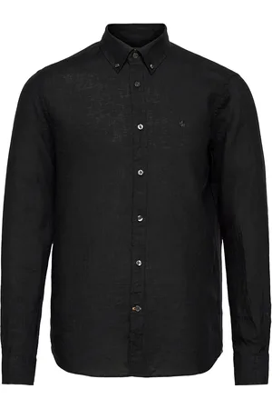 Morris Douglas Linen Shirt-Classic Fit Designers Shirts Casual Black