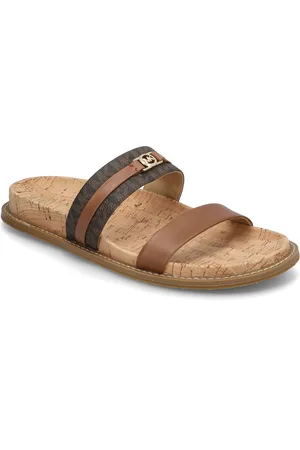 Michael Kors Mandy Flat Sandal Shoes Sandals Flat Sandals Brown