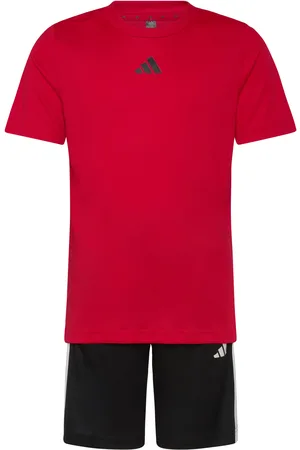 adidas J Tr-Es 3S Set Sport Sets With Short-sleeved T-shirt Red