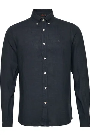 Morris Douglas Linen Shirt-Classic Fit Designers Shirts Casual Navy