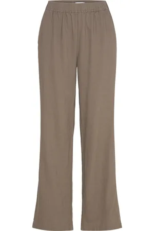 Levete Room Lr-Naja Bottoms Trousers Linen Trousers Brown