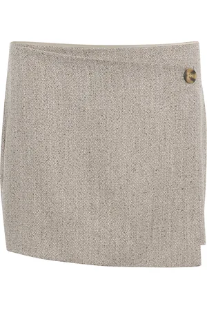 My Essential Wardrobe Emmymw Wrap Skirt Skirts Short Skirts Grey