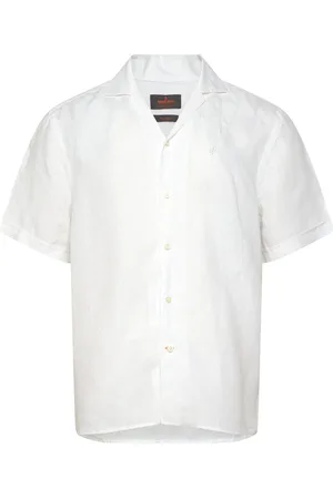 Morris Resort Linen Ss Shirt-Relaxed Fit Tops Shirts Short-sleeved Shirts White