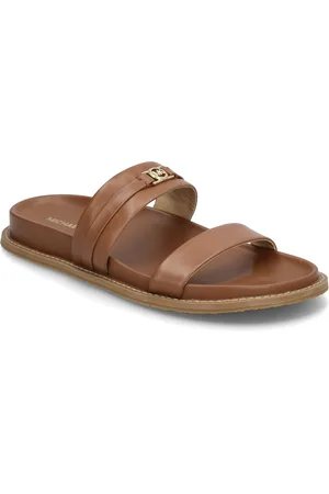 Michael Kors Mandy Flat Sandal Shoes Sandals Flat Sandals Brown