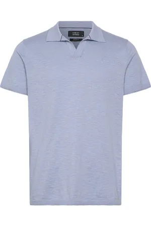 Clean Cut Thomas Knitted Polo Tops Polos Short-sleeved Blue