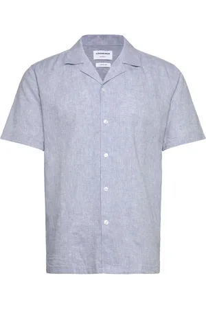 Lindbergh Casual Linen Blend Resort S/S Tops Shirts Short-sleeved Blue