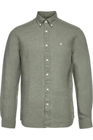 Morris Douglas Linen Shirt-Classic Fit Designers Shirts Casual Green