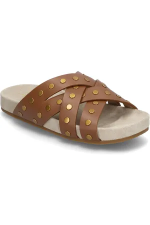 Michael Kors Irene Flat Sandal Shoes Sandals Flat Sandals Brown