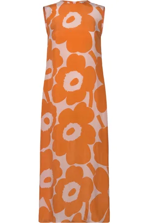 Marimekko Migot Unikko Polvipituinen Mekko Orange