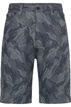 Daily paper Camo Monogram Jeans Shorts Bottoms Shorts Denim Blue