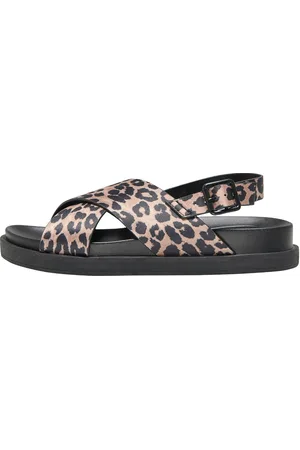 ONLY Onlminnie-2 Leo Slingback Sandal Shoes Sandals Flat Sandals Multi/patterned